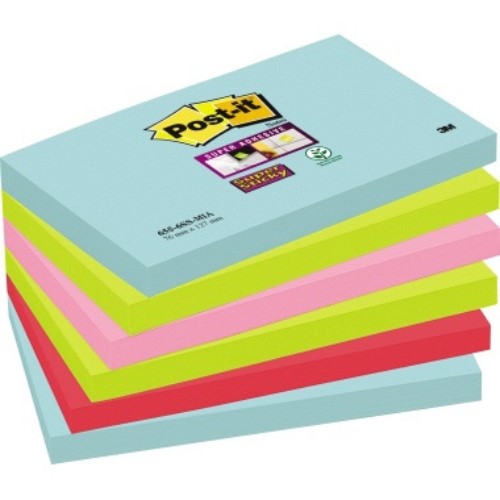 Post-it Haftnotiz Super Sticky Miami 6556SMI 127x76mm 6 St./Pack.