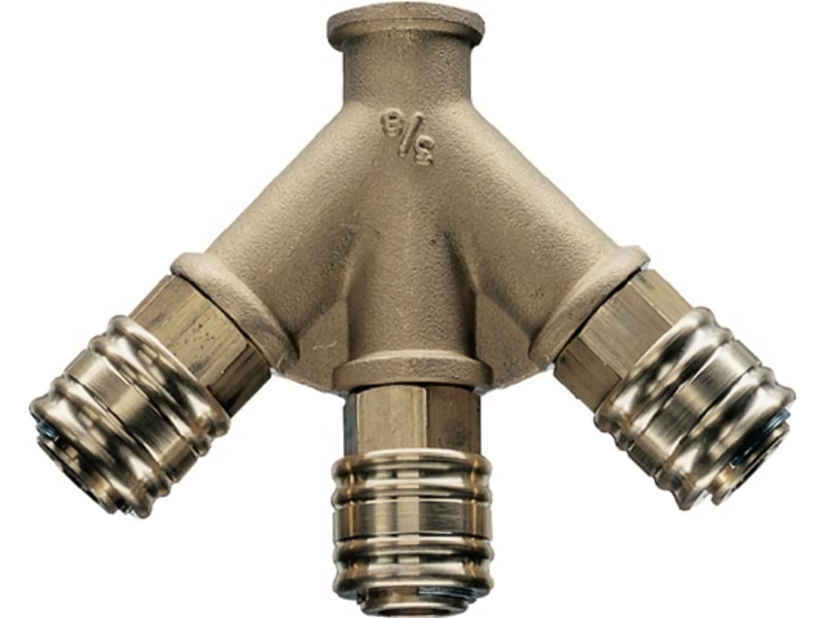 EWO 128054 Verteiler  Gewinde G 3/8 Zoll/15,39 mm DN 7,2, Innengewinde, 3 Kupplu