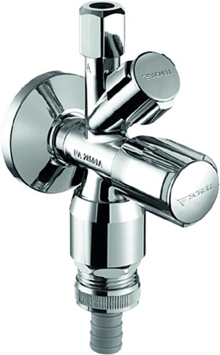 SCHELL 035490699 Kombinations-Eckventil COMFORT chrom, mit Rohrbelüfter 1/2Zoll