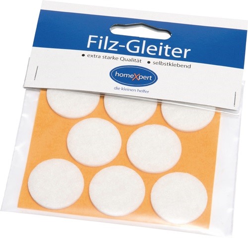522801 Filzgleiter  28 mm Filz weiß selbstklebend