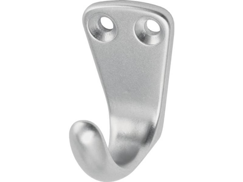 HERMETA 0553-01E Handtuchhaken 0553 1 Haken Höhe 37 mm Aluminium silberfarbig el