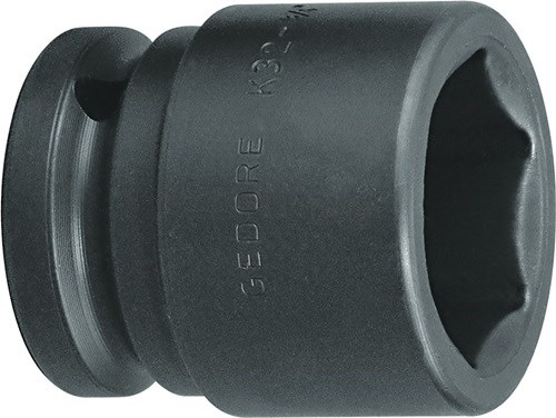 Kraftschraubersteckschlüsseleinsatz K 19 1/2 Zoll SW 16mm L.38mm GEDORE 12,5 mm (1/2?)-Vierkantantrieb · 6-kant · Ausführung nach DIN 3129 · ISO 2725-2 · Innenvierkantantrieb nach DIN 3121 - G 12,5 · ISO 1174 · mit Stiftbohrung und Ringnut · Sonderstahl ·