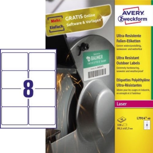 Avery Zweckform Etikett L7914-40 99,1,x67,7mm ws 320 St./Pack.