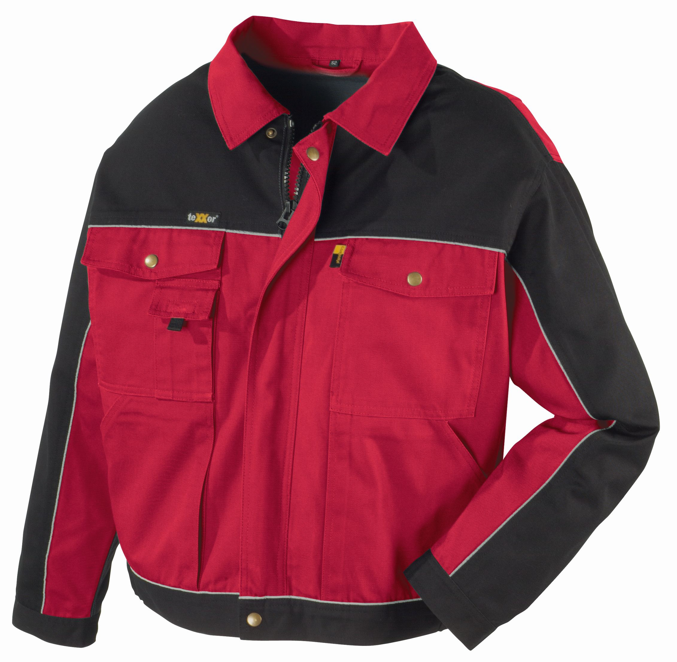 teXXor® Canvas 320 g/m² Bundjacke RIO rot/schwarz 65% Poly/35% BW 8313 Gr.L