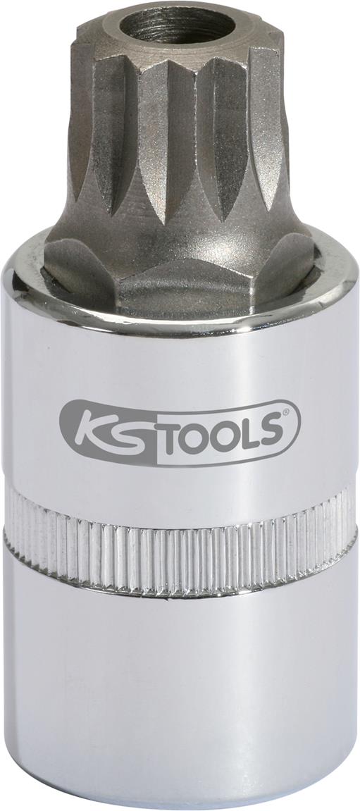 KS Tools 911.1348 1/2'' Bit-Stecknuss XZN mit Stirnlochbohrung, M16, 55 mm
