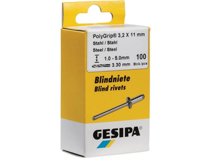 GESIPA 1464885 Blindniet PolyGrip® Nietschaft d x l 4,8 x 15 mm Stahl / Stahl 50