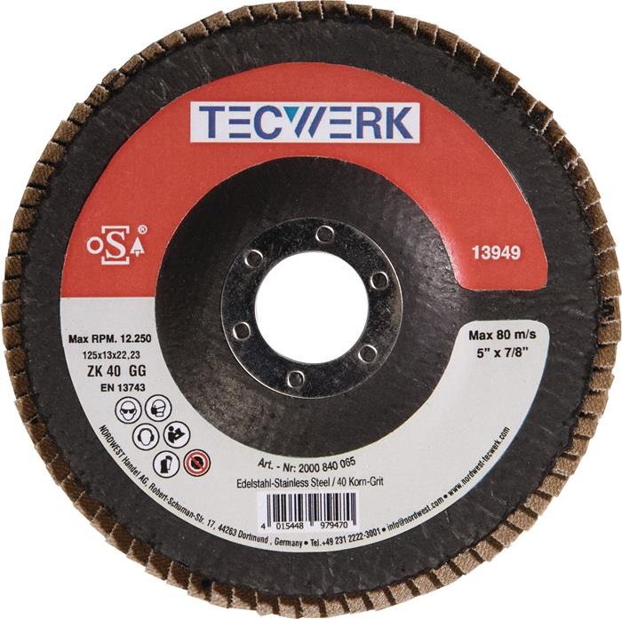 TECWERK 2000840065 Fächerscheibe D.125mm K.40 kon.Alu.SCg TECWERK 2000840065