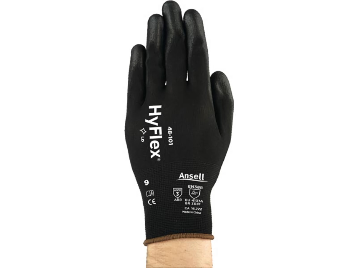 ANSELL 48-101-10 Handschuhe HyFlex® 48-101 Gr.10 schwarz Nylon mit Polyuretha