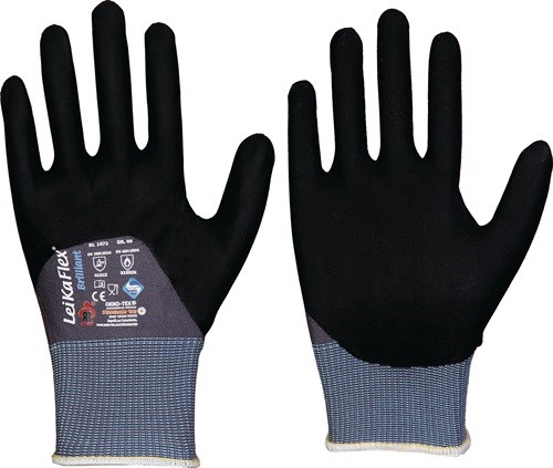 LEIPOLD 1472-10 Handschuhe LeikaFlex® Brilliant Größe 10 grau/schwarz PSA-Katego