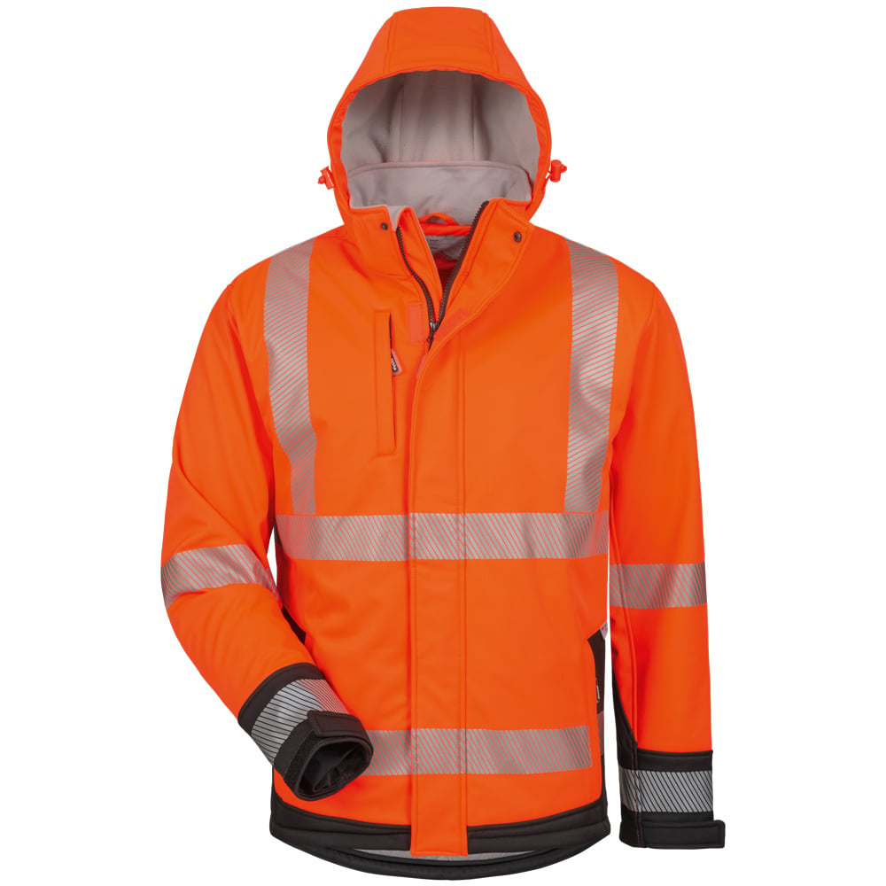 Gr .L (54/56) *LUKAS* WATTIERTE WARNSCHUTZ-SOFTSHELLJACKE orange *LUKAS* PADDED