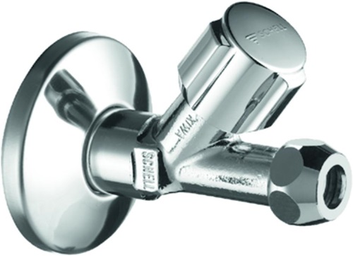 SCHELL 059030699 Schrägsitzventil COMFORT 1/2Z chrom, mit Verlängerung und Roset