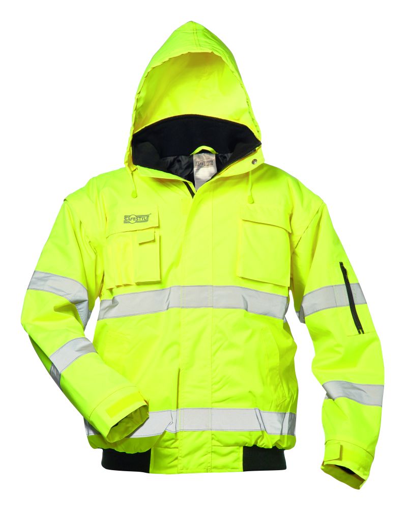 Norm  EN ISO 20471 Klasse 3 (Weste separat Klasse 2), EN 343 Klasse 1, EN 13688 Obermaterial  100% Polyester, Oxford PU-beschichtet Wassersäule  2.000 mm Wattierung  100% Polyester Futter  100% Polyester Farbe  fluoreszierend gelb Größen  S-XXXXL  Materi
