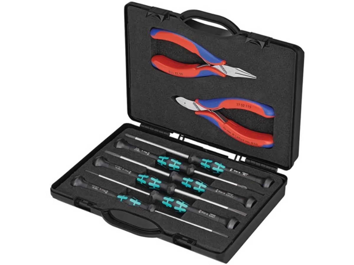 KNIPEX 00 20 18 Elektronikwerkzeug-Satz  8-teilig  im Kunststoffkoffer