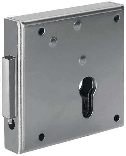 AMF 12005 Gittertor-Riegelschloss 100 DIN links PZ aufliegend 65 mm