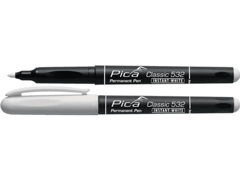 PICA 532/52 Permanentmarker INSTANT WHITE weiß Strichbreite 1 - 2 mm Stift mit C