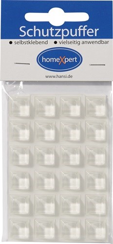 Schutzpuffer 12,6 mm Kunststoff transparent Quadrat selbstklebend