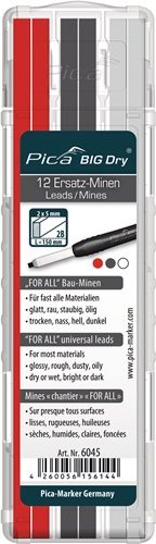 PICA 6045 Minen-Set Pica BIG-Dry je 4x graphit, weiß, rot, universell