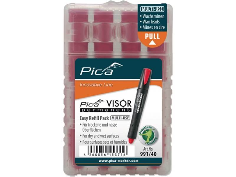 PICA 991/40 Minen-Set Visor permanent 4x rot wasserfest