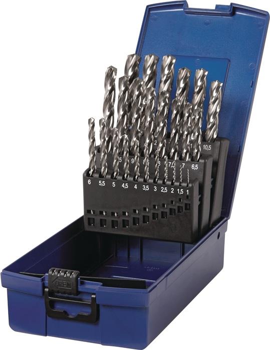 TECWERK  Spiralbohrer-Satz DIN 338 Typ N Z3 Nenn-Ø 1-13x0,5 mm HSS-Co5 25-teilig