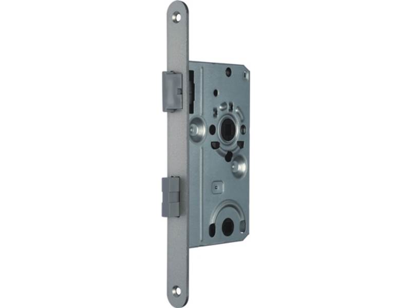 SSF Zimmertür-Einsteckschloss  BAD20/55/78/8 mm DIN links Stulp silber abgerunde