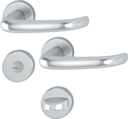 HOPPE 3715562 Rosettengarnitur San Francisco 1301/42KV/42KVS Aluminium F1 U-Form