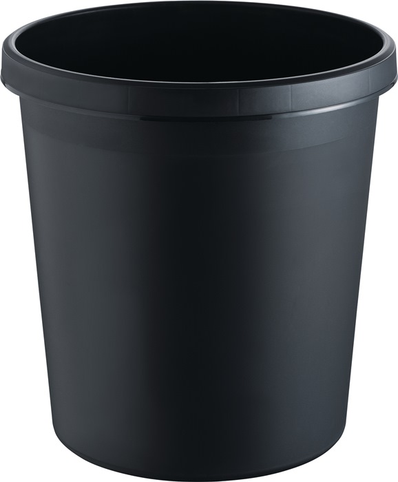 HELIT H6123895 Papierkorb  18 l H331xD.315 mm mit Griffrand Kunststoff schwarz