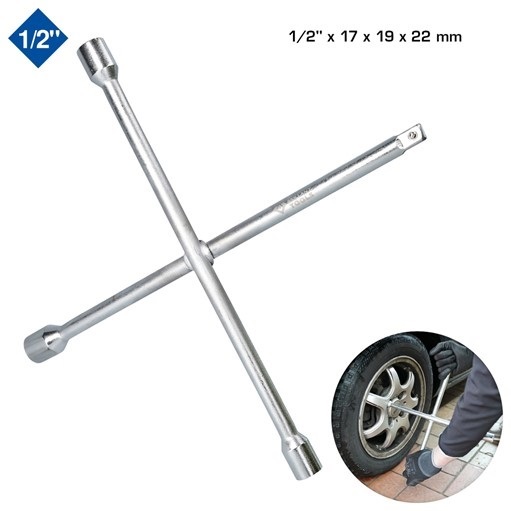 Brilliant Tools  BT691015 Rad-Kreuzschlüssel, 1/2'' x 17 x 19 x 22 mm