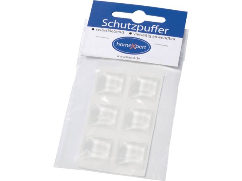 Schutzpuffer 20,5 mm Kunststoff transparent Quadrat selbstklebend