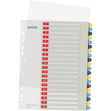 Leitz Register Cosy 12490000 A4 bedruckbar PP farbig 1-20