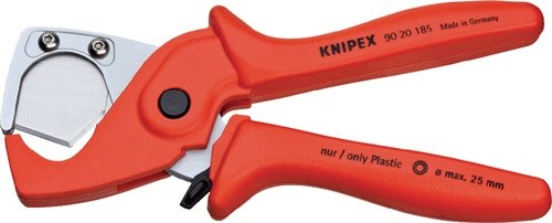 KNIPEX 90 20 185 Schlauch-/Rohrschneider  für Rohre D. 25 mm Länge 185 mm Kunsts