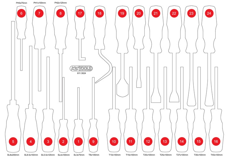 KS-Tools 811.3024-97 Leere Schaumstoffeinlage zu 811.3024