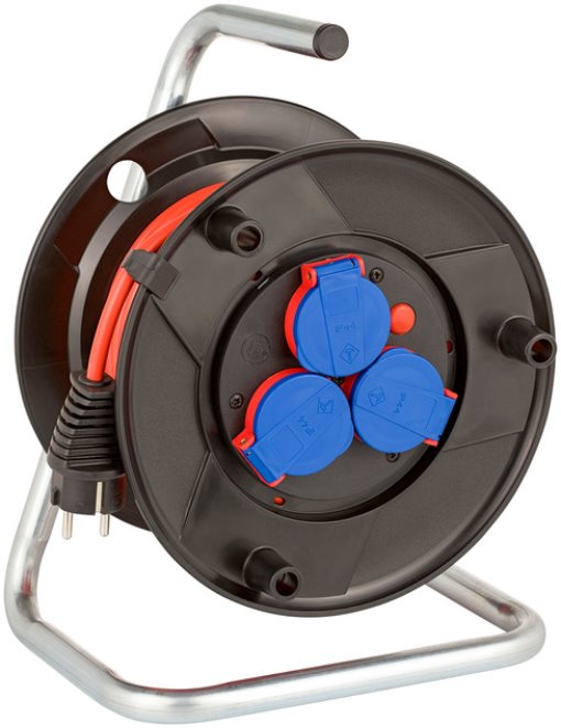 Brennenstuhl 1098530001 K-Tro. Basic 240 20m H05VV-F3G1.5 rot, 3fach Klappd./CN-Thermo  Brennenstuhl Kabeltrommel (Outdoor-Kabeltrommel mit 20m Kabel in rot, aus Spezialkunststoff, für die vorübergehende und zeitlich begrenzte Verwendung im Freien,