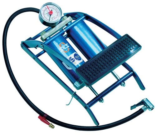 SKS  Fußluftpumpe  5 bar Doppelzylinder mit Manometer