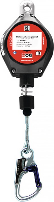 MAS 51518 Höhensicherungsgerät  EN 360 6,3 kg verzinktes Stahlseil, 18 m