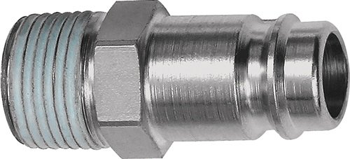 RIEGLER 107457 Stecknippel  Stahl gehärtet/vern. Stecker DN 10 Außengewinde R 1/