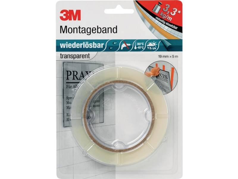 3M 8899195 Montageband  Länge 5 m Breite 19 mm transparent