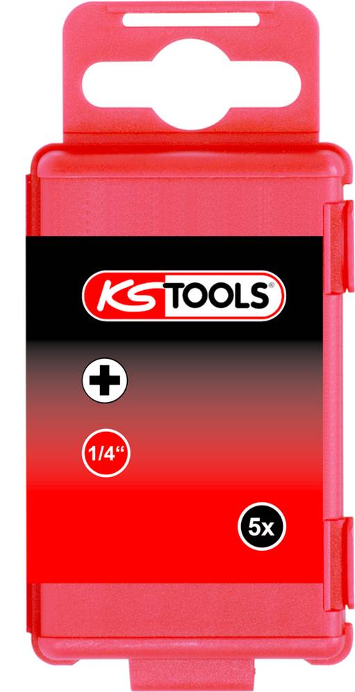 KS Tools 911.8391 1/4 Bit PH, 75mm, PH0, 5er Pck