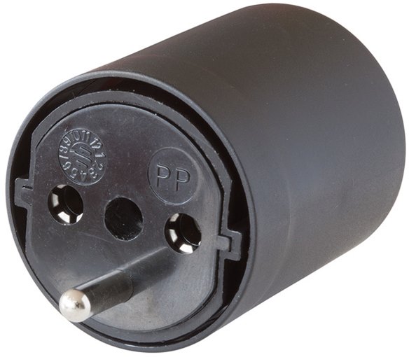 BRENNENSTUHL 1081592404 FIX-Adapter DE auf CH schwarz 230V 3-polig T12 Schuko