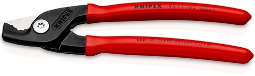 KNIPEX 95 11 160 Kabelschere  Länge 160 mm  Kunststoffüberzug