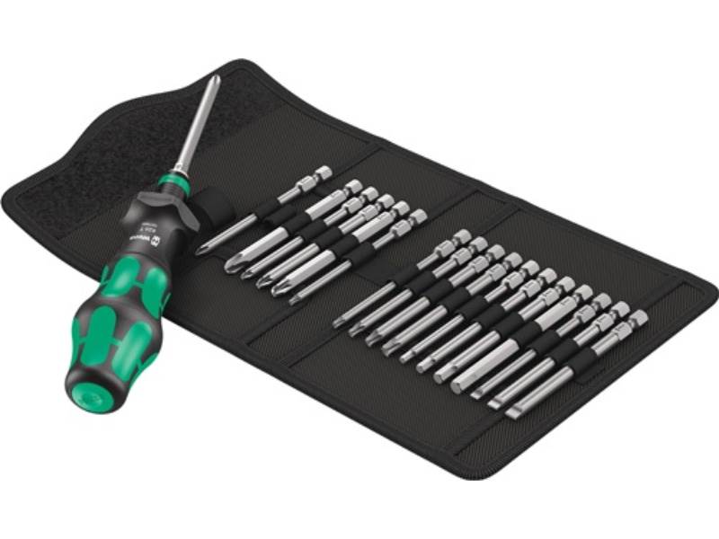WERA 5057482001 Bitsortiment KK Turbo 1 19-teilig Schlitz/PH/PZD/TORX®/6Kt.