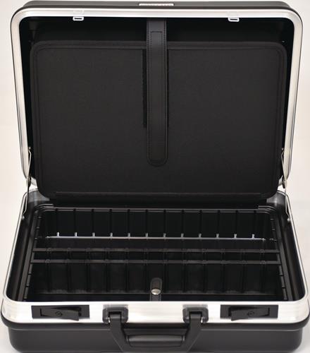 TECWERK 2000872222 Schalenkoffer B490xT188xH365mm m.Wkz.taschen 24,5l ABS-Ku.Alu