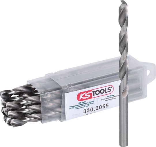 KS Tools 330.2055 HSS-G Spiralbohrer, 5,5mm, 10er Pck