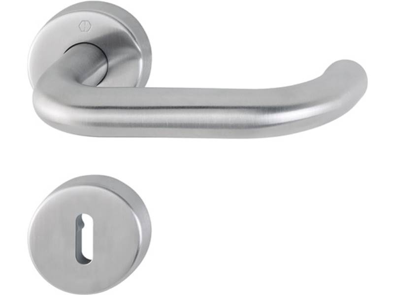 HOPPE 10720597 Rosettengarnitur Paris E58/42H/42HKVS/138 Edelstahl F69 U-Form PZ
