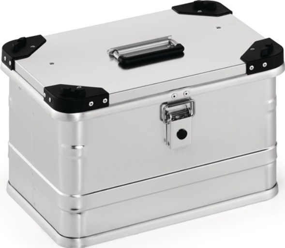 Aluminiumbox L432xB335xH277mm 29 l mit Klappverschluss und Stapelecken
