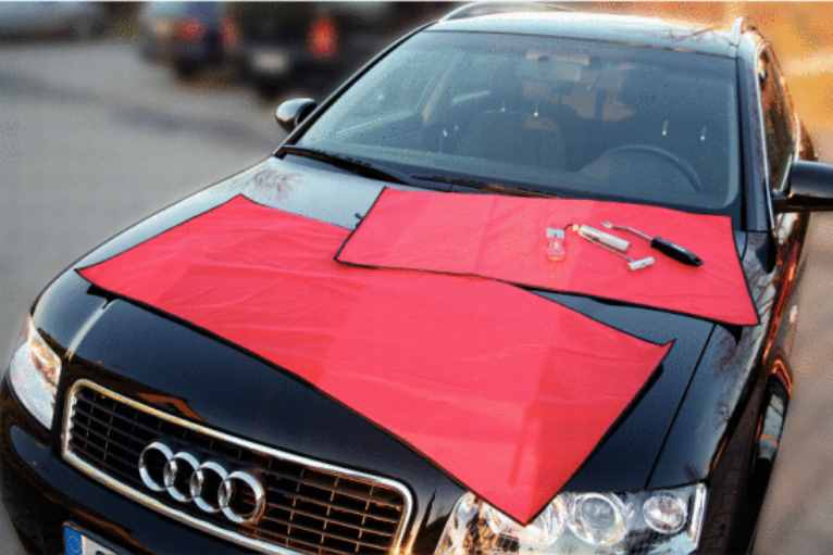 KS Tools 500.8060 Fahrzeugschoner mit Antirutschmatte, 1200x500mm