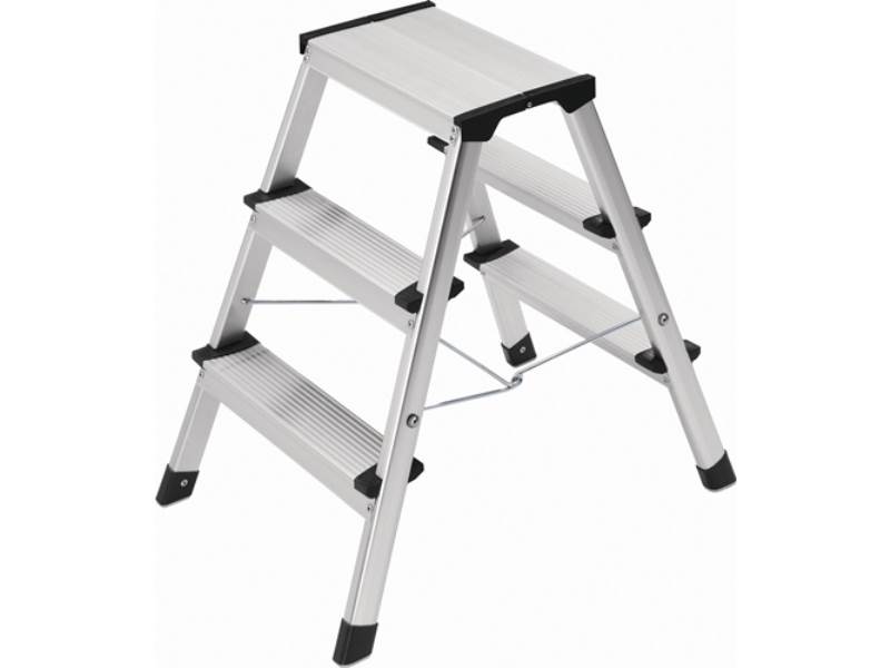 HAILO 4443701 Klapptritt  Stufen einschl. Plattform 3 Plattformhöhe 600 mm Alumi