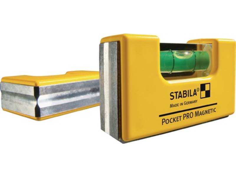 STABILA 17768 Wasserwaage Pocket PRO Magnetic 7 cm Aluminium gelb ± 1mm/m mit Ma