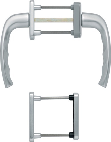 HOPPE 3273792 Balkongarnitur New York 0810/961N/U10/ Aluminium F1 63-73 mm Vier