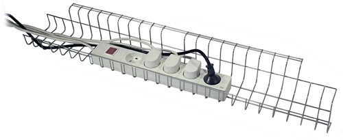 14198-8 Kabelkorb B790xT100xH80-85mm silber passend für Schreibtisch