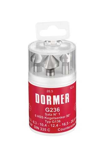 DORMER G2361 Kegelsenkersatz DIN 335 C 90 ° Nr.1 6.3 - 8.3 - 10.4 - 12.4 - 16.5